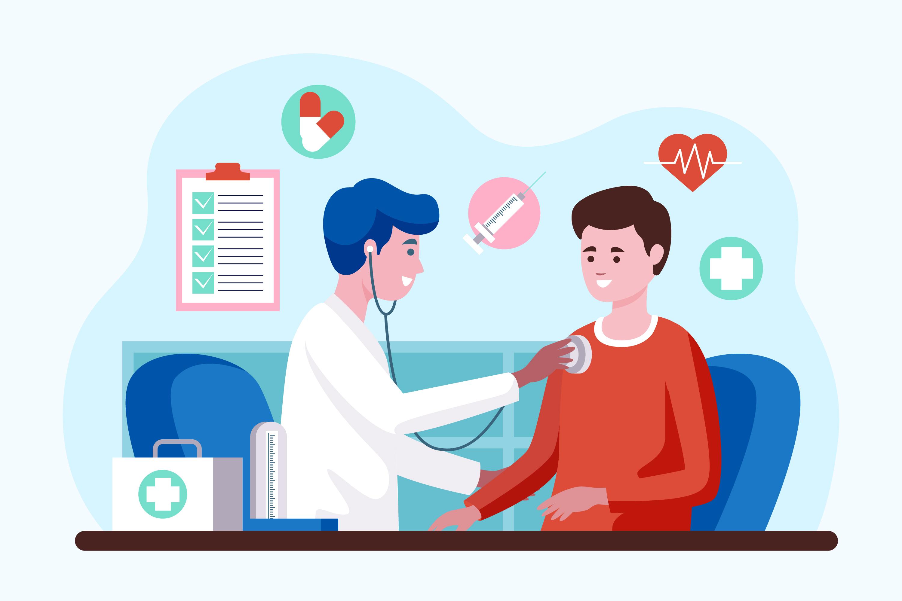 Diabetes checkup packages showing glucose meter and blood sample vial on white background
